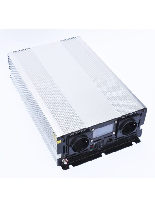 EcoSine SWE-2000-12-LCD 2000W tiszta szinusz inverter LCD-vel 12V, nem távvezérelhető
