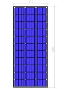 100W 12V monokristályos napelem alumíniumkerettel