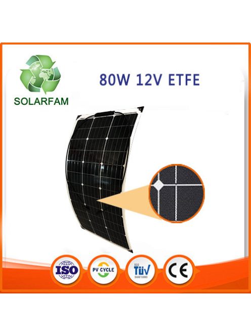 80W 12V ETFE hajlítható flexibilis napelem