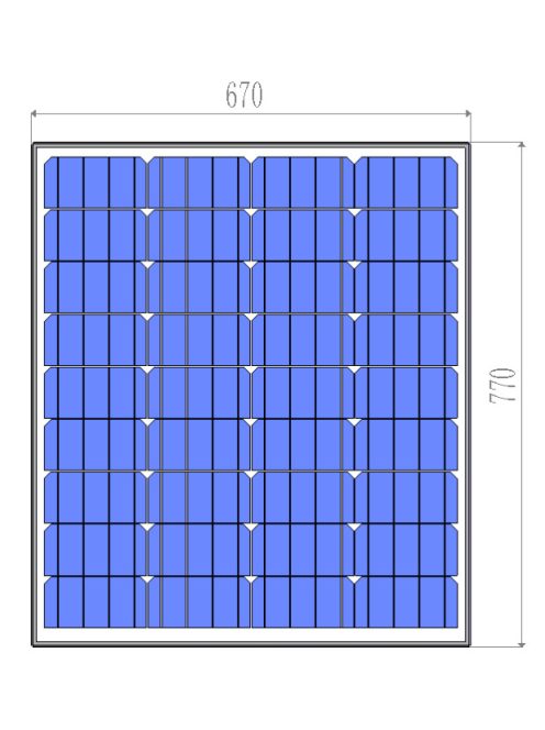 80W 12V monokristályos napelem alumíniumkerettel