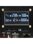 EcoSine UPS-2000-12-LCD szinuszos inverter kijelzővel, beépített töltővel és átkapcsolóval 2000W 12V, nem távvezérelhető